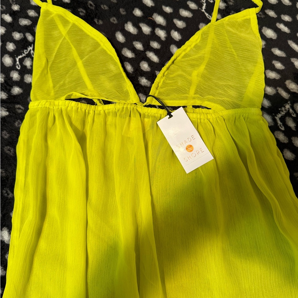 Vibrant Yellow Sheer Dress